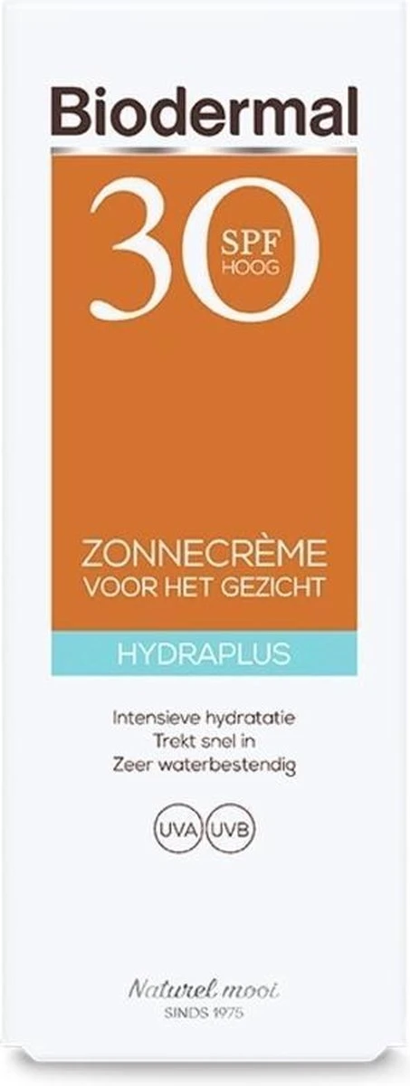 Biodermal Zonnebrand - Zonnebrandcreme Gezicht - Hydraplus Face SPF30 50ml 9 Biodermal Zonnebrand - Zonnebrandcreme Gezicht - Hydraplus Face SPF30 50ml - Afbeelding 9