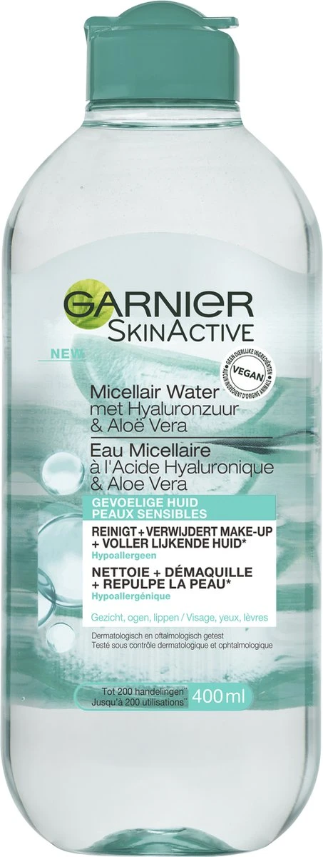 Garnier SkinActive Micellair Reinigingswater Met Hyaluronzuur & Aloë Vera - 6 X 400ml 4 Garnier SkinActive Micellair Reinigingswater Met Hyaluronzuur & Aloë Vera - 6 X 400ml - Afbeelding 4