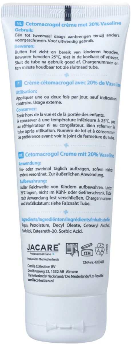 Jacare Cetomacrogol Creme 20% Vaseline 100 Gr 3 Jacare Cetomacrogol Creme 20% Vaseline 100 Gr - Afbeelding 3