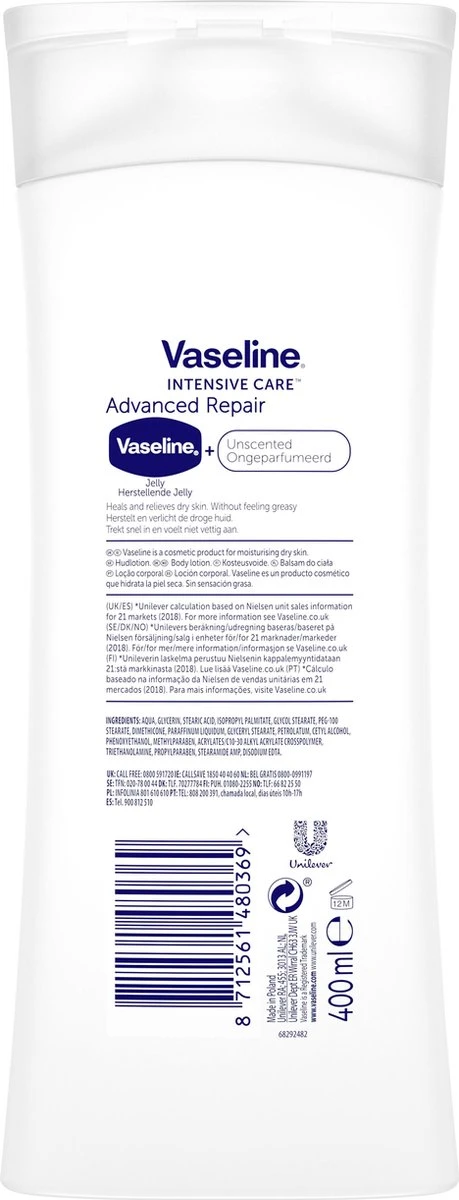 Vaseline® Vaseline Advanced Repair Intensive Care Bodylotion - 400 Ml 4 Vaseline® Vaseline Advanced Repair Intensive Care Bodylotion - 400 Ml - Afbeelding 4