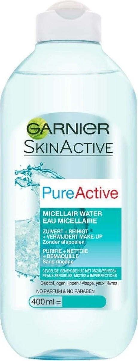 Garnier SkinActive - Pure Active Micellair Reinigingswater Voor De Vette Huid - 3 X 400 Ml - Micellair Water Bij Onzuiverheden - Voordeelverpakking 1 Garnier SkinActive - Pure Active Micellair Reinigingswater Voor De Vette Huid - 3 X 400 Ml - Micellair Water Bij Onzuiverheden - Voordeelverpakking