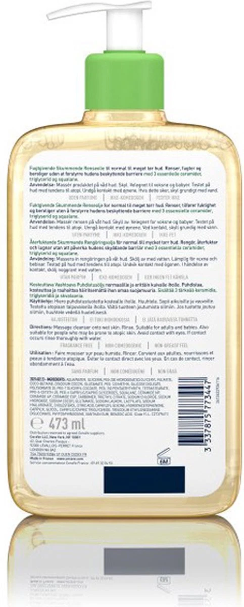 CeraVe - Hydrating Foaming Oil Cleanser - Voor Normale Tot Droge Huid - 236ml 2 CeraVe - Hydrating Foaming Oil Cleanser - Voor Normale Tot Droge Huid - 236ml - Afbeelding 2