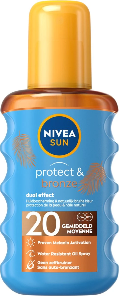 NIVEA SUN Protect & Bronze Beschermende Olie Spray SPF 20 - 200 Ml 1 NIVEA SUN Protect & Bronze Beschermende Olie Spray SPF 20 - 200 Ml
