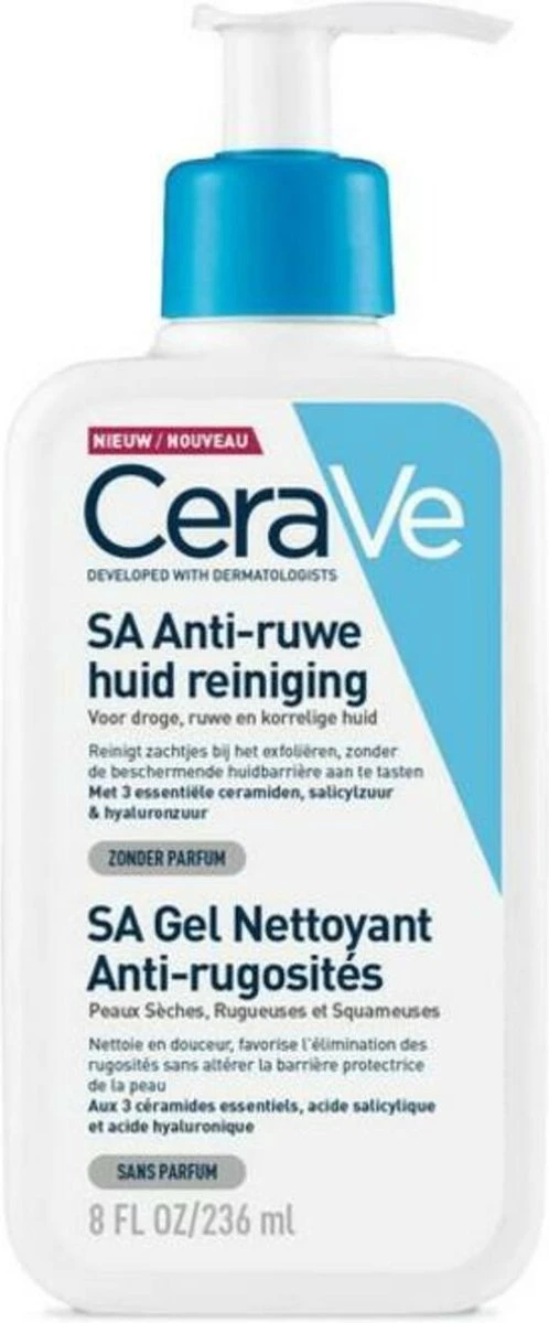 CeraVe - SA Smoothing Cleanser - Reinigingsgel - Droge Tot Ruwe Huid - 236 Ml 1 CeraVe - SA Smoothing Cleanser - Reinigingsgel - Droge Tot Ruwe Huid - 236 Ml