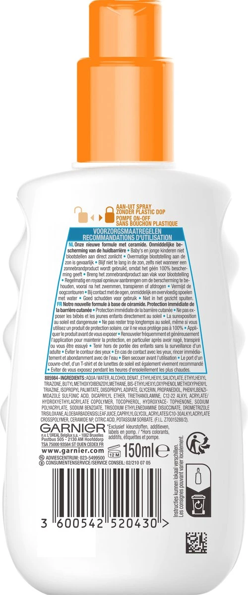 Garnier Ambre Solaire Sensitive Expert Hypoallergene Zonnebrand Spray SPF 50+ - Ceramide Protect - 150ml 2 Garnier Ambre Solaire Sensitive Expert Hypoallergene Zonnebrand Spray SPF 50+ - Ceramide Protect - 150ml - Afbeelding 2
