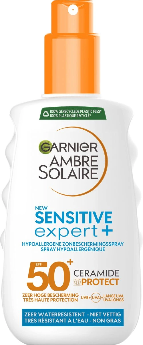Garnier Ambre Solaire Sensitive Expert Hypoallergene Zonnebrand Spray SPF 50+ - Ceramide Protect - 150ml 9 Garnier Ambre Solaire Sensitive Expert Hypoallergene Zonnebrand Spray SPF 50+ - Ceramide Protect - 150ml - Afbeelding 9