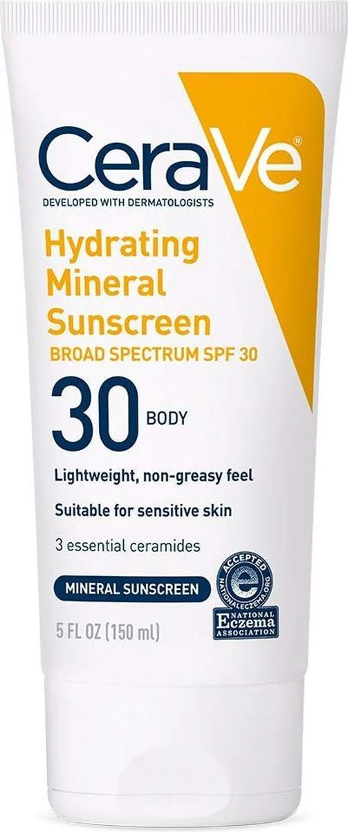 CeraVe Hydraterende Minerale Zonnebrandcrème SPF 30 Bodylotion - 150 Ml 1 CeraVe Hydraterende Minerale Zonnebrandcrème SPF 30 Bodylotion - 150 Ml