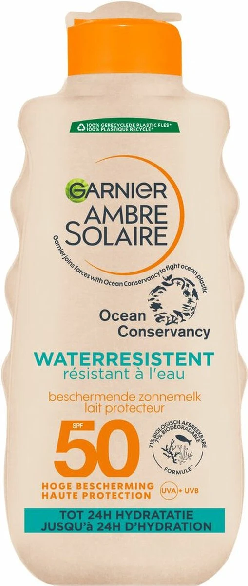 Garnier Ambre Solaire Waterresistente Zonnebrand Melk SPF 50 - 200 Ml 1 Garnier Ambre Solaire Waterresistente Zonnebrand Melk SPF 50 - 200 Ml