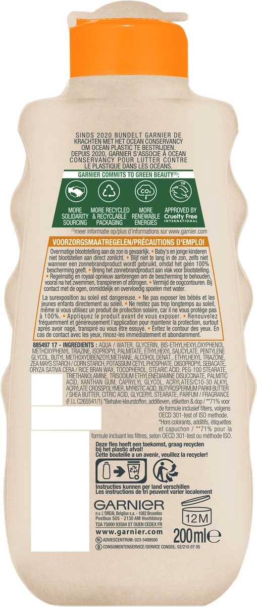 Garnier Ambre Solaire Waterresistente Zonnebrand Melk SPF 50 - 200 Ml 2 Garnier Ambre Solaire Waterresistente Zonnebrand Melk SPF 50 - 200 Ml - Afbeelding 2