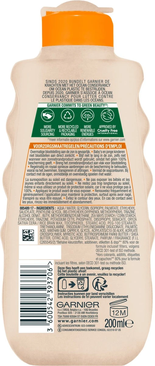 Garnier Ambre Solaire Waterresistente Zonnebrand Crème SPF 30 - 200 Ml 2 Garnier Ambre Solaire Waterresistente Zonnebrand Crème SPF 30 - 200 Ml - Afbeelding 2