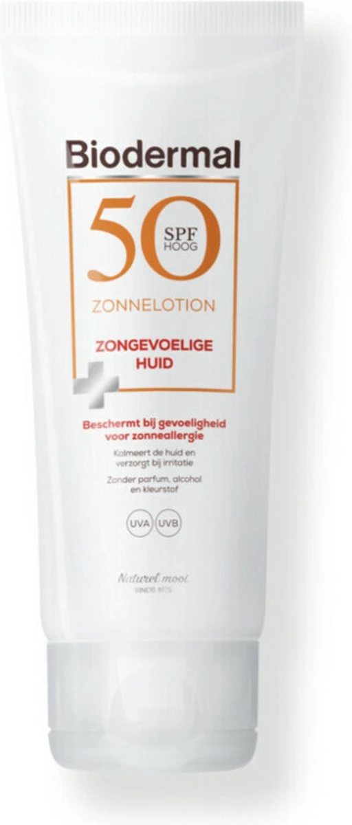 Biodermal Zonnelotion Gevoelige Huid - Zonnebrand Voor De Gevoelige Huid - Spf 50 - 100 Ml - Ook Geschikt Voor Kinderen 1 Biodermal Zonnelotion Gevoelige Huid - Zonnebrand Voor De Gevoelige Huid - Spf 50 - 100 Ml - Ook Geschikt Voor Kinderen