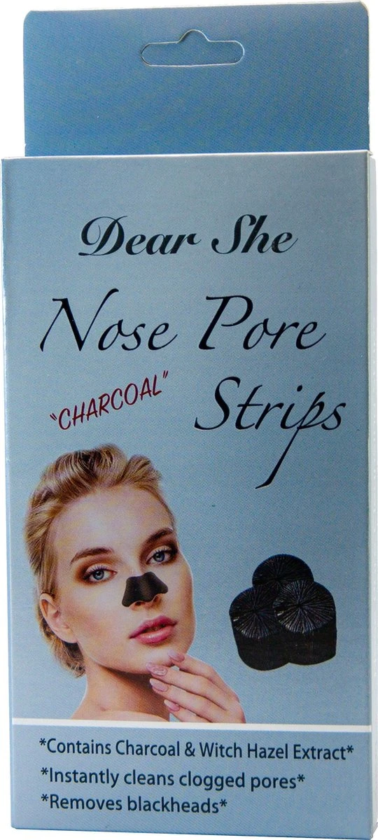 Dear She Nose Pore Strips (10 Strips), Diep Reinigende Neus Strips | Houtskool | Charcoal | Mee-eter Verwijderen | Blackhead Removal | Verstopte Poriën | Puisten | Acne | Vette Huid | Peeling Nose Mask | Pimplepatches | Skincare | Cleansing Strips 1 Dear She Nose Pore Strips (10 Strips), Diep Reinigende Neus Strips | Houtskool | Charcoal | Mee-eter Verwijderen | Blackhead Removal | Verstopte Poriën | Puisten | Acne | Vette Huid | Peeling Nose Mask | Pimplepatches | Skincare | Cleansing Strips