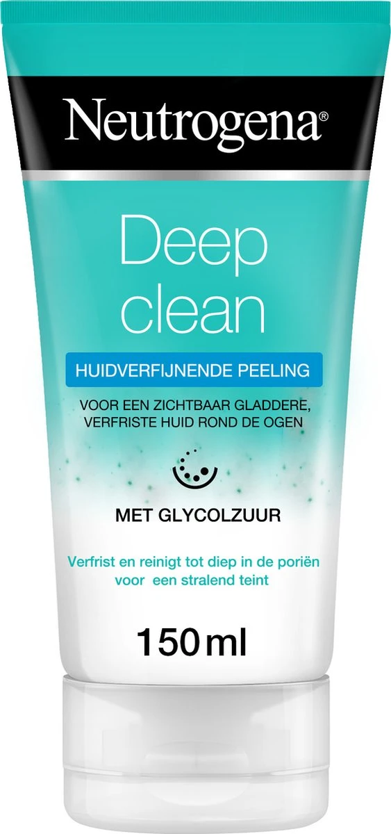 Neutrogena Deep Clean Huidverfijnende Peeling, Zachte Waspeeling Met Glycolzuur, Reinigingspeeling, Bescherming Tegen Schadelijke Stoffen Van Buitenaf, 1 X 150 Ml 1 Neutrogena Deep Clean Huidverfijnende Peeling, Zachte Waspeeling Met Glycolzuur, Reinigingspeeling, Bescherming Tegen Schadelijke Stoffen Van Buitenaf, 1 X 150 Ml