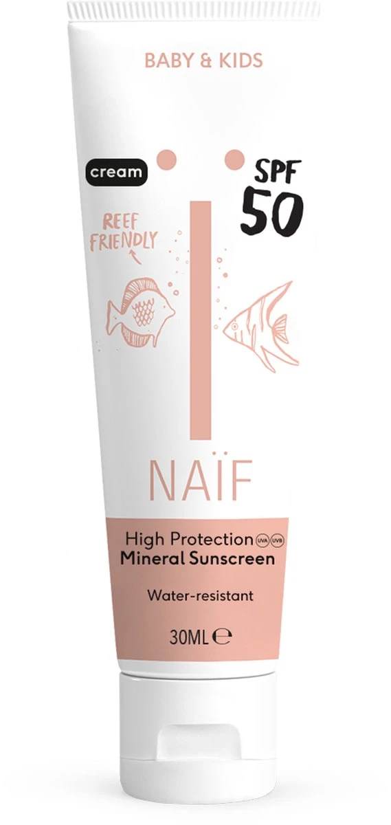 Naïf Zonnebrand Crème SPF50 - 30ML - Baby & Kids - Met Natuurlijke Ingrediënten 1 Naïf Zonnebrand Crème SPF50 - 30ML - Baby & Kids - Met Natuurlijke Ingrediënten