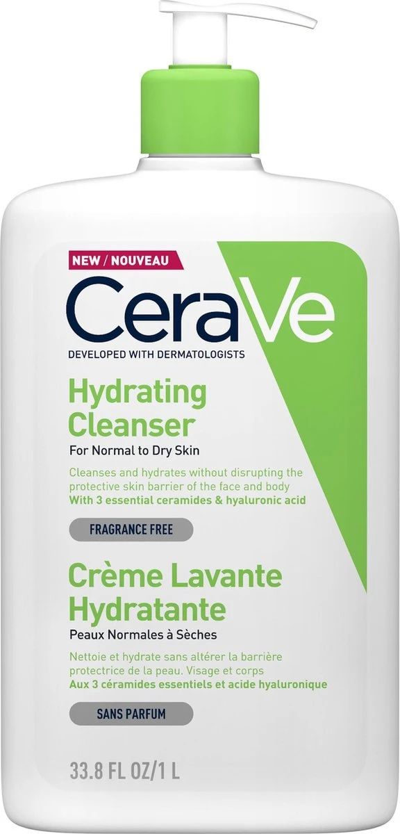 CeraVe Hydrating Cleanser - Reinigingsmelk - Normale Tot Droge Huid - 1000 Ml 1 CeraVe Hydrating Cleanser - Reinigingsmelk - Normale Tot Droge Huid - 1000 Ml
