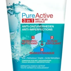 Garnier Skinactive Face PureActive 3-in-1 - 150ml - Reiniging Scrub Masker