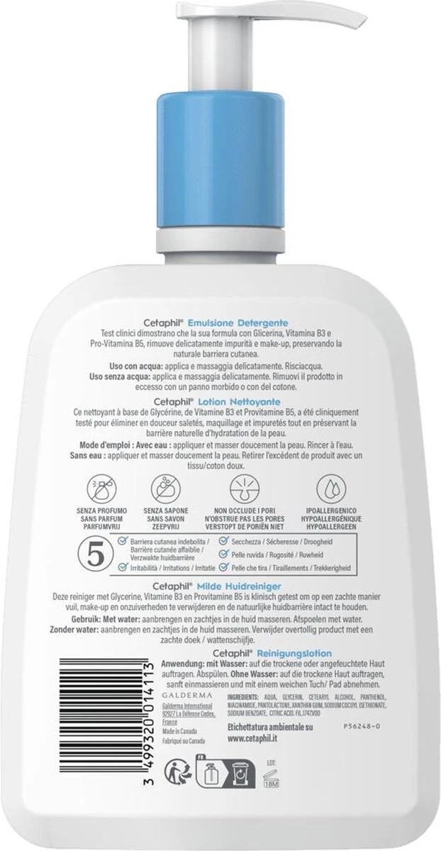 Cetaphil Milde Huidreiniger - 460 Ml 9 Cetaphil Milde Huidreiniger - 460 Ml - Afbeelding 9