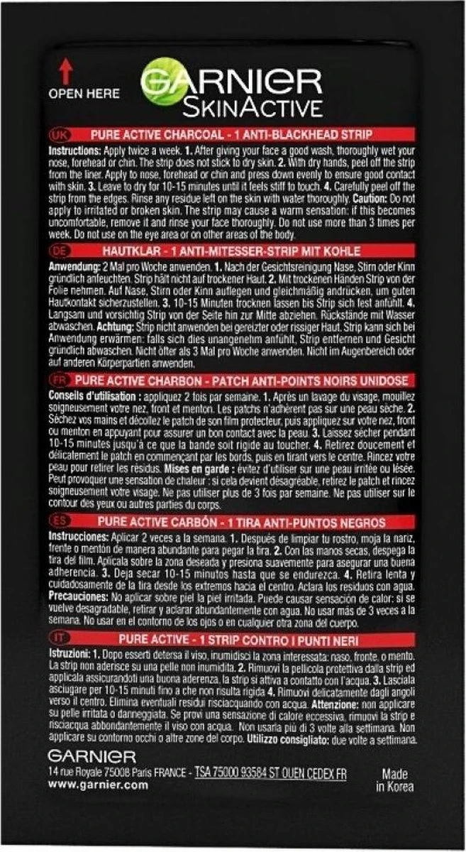 Garnier Skinactive Face SkinActive PureActive Nose Strips Charcoal - 2 X 4 Stuks - Voordeelverpakking 2 Garnier Skinactive Face SkinActive PureActive Nose Strips Charcoal - 2 X 4 Stuks - Voordeelverpakking - Afbeelding 2