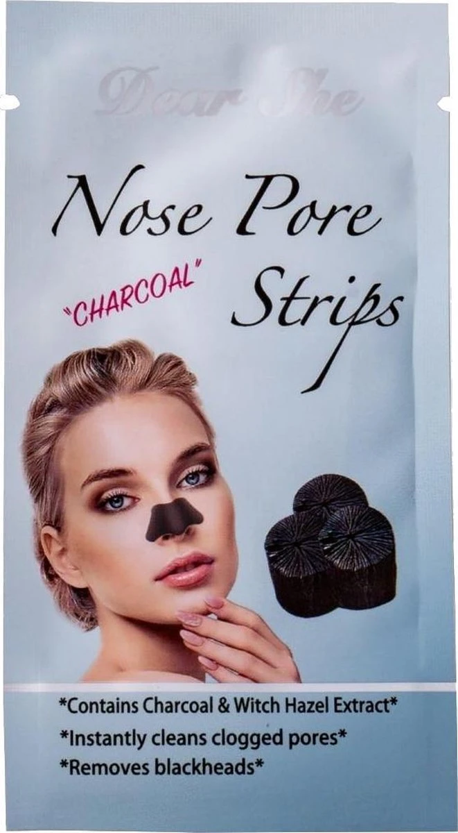 Dear She Nose Pore Strips (10 Strips), Diep Reinigende Neus Strips | Houtskool | Charcoal | Mee-eter Verwijderen | Blackhead Removal | Verstopte Poriën | Puisten | Acne | Vette Huid | Peeling Nose Mask | Pimplepatches | Skincare | Cleansing Strips 5 Dear She Nose Pore Strips (10 Strips), Diep Reinigende Neus Strips | Houtskool | Charcoal | Mee-eter Verwijderen | Blackhead Removal | Verstopte Poriën | Puisten | Acne | Vette Huid | Peeling Nose Mask | Pimplepatches | Skincare | Cleansing Strips - Afbeelding 5