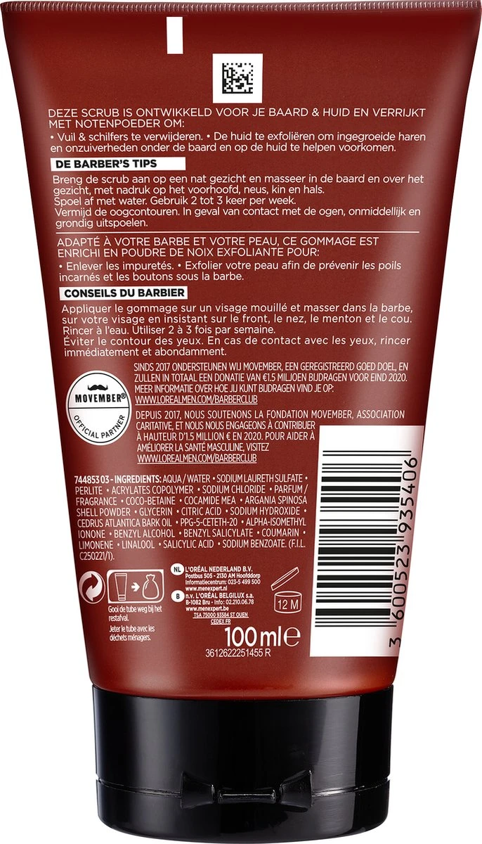 L’Oréal Paris Men Expert Barber Club Exfoliërende Baard & Gezichtsscrub - 100 Ml 8 L’Oréal Paris Men Expert Barber Club Exfoliërende Baard & Gezichtsscrub - 100 Ml - Afbeelding 8