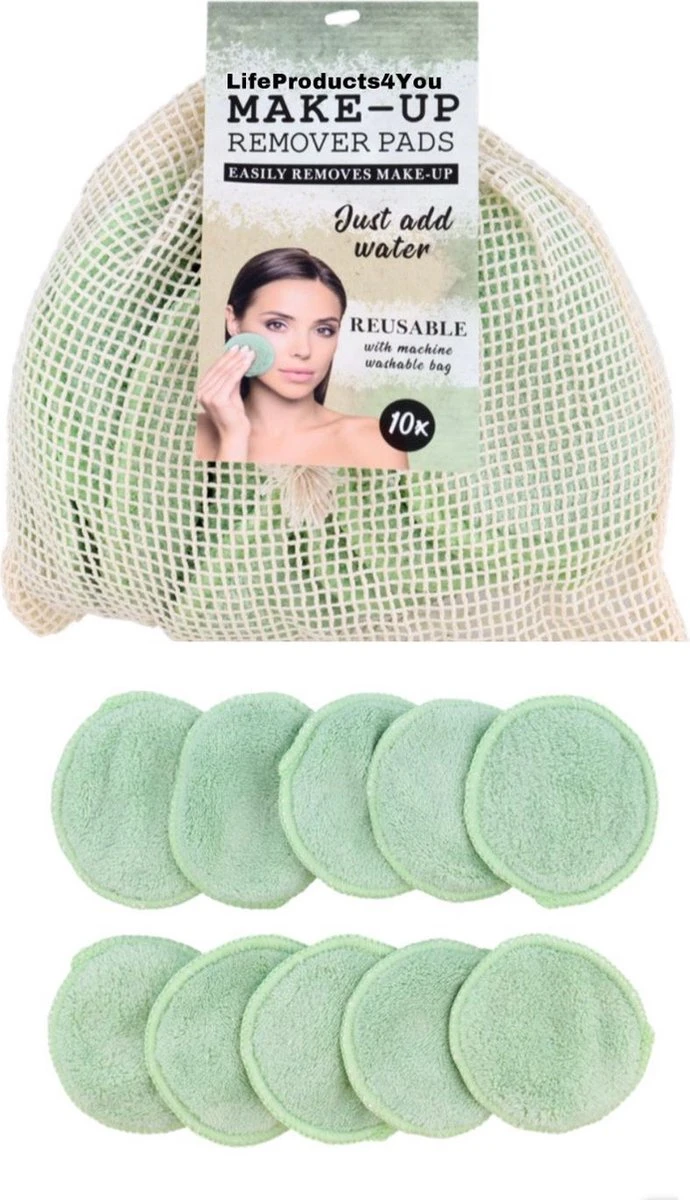 Merkloos LifeProducts4You Herbruikbare Wattenschijfjes - Zoogcompressen - Gezichtsreiniger - Make Up Remover - Wasbare Wattenschijfjes - Zero Waste - 3 Laags - Duurzame & Biologische - Gratis Waszakje - 10 Stuks 1 Merkloos LifeProducts4You Herbruikbare Wattenschijfjes - Zoogcompressen - Gezichtsreiniger - Make Up Remover - Wasbare Wattenschijfjes - Zero Waste - 3 Laags - Duurzame & Biologische - Gratis Waszakje - 10 Stuks