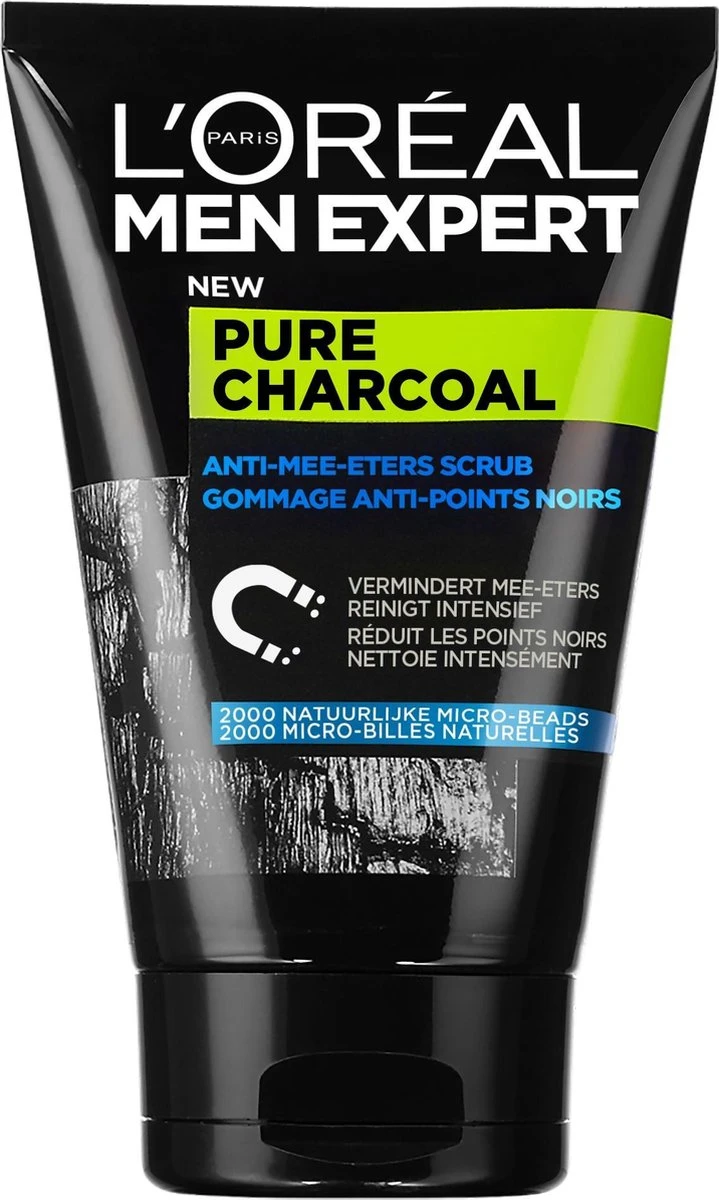 L'Oréal Paris Men Expert Pure Charcoal - Anti-Blackhead Scrub - 6 X 100 Ml - Voordeelverpakking 2 L'Oréal Paris Men Expert Pure Charcoal - Anti-Blackhead Scrub - 6 X 100 Ml - Voordeelverpakking - Afbeelding 2