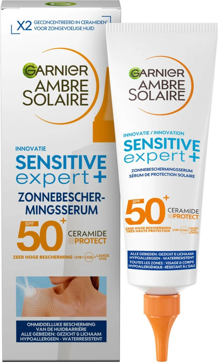 Garnier Ambre Solaire Sensitive Expert Zonbeschermingsserum SPF 50+ 125 Ml 1 Garnier Ambre Solaire Sensitive Expert Zonbeschermingsserum SPF 50+ 125 Ml