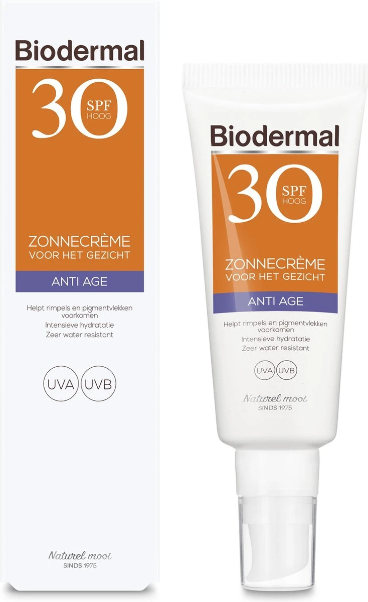 Biodermal Zonnebrand - Anti Age Zonnecrème Voor Het Gezicht - SPF 30 - 40ml 1 Biodermal Zonnebrand - Anti Age Zonnecrème Voor Het Gezicht - SPF 30 - 40ml