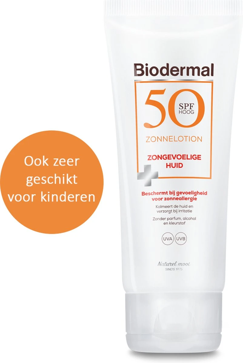 Biodermal Zonnelotion Gevoelige Huid - Zonnebrand Voor De Gevoelige Huid - Spf 50 - 100 Ml - Ook Geschikt Voor Kinderen 3 Biodermal Zonnelotion Gevoelige Huid - Zonnebrand Voor De Gevoelige Huid - Spf 50 - 100 Ml - Ook Geschikt Voor Kinderen - Afbeelding 3