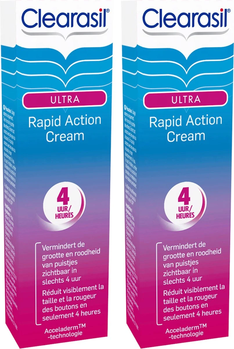 Clearasil Ultra Rapid Action Cream - Behandelingscrème - 2 X 15 Ml 2 Clearasil Ultra Rapid Action Cream - Behandelingscrème - 2 X 15 Ml - Afbeelding 2