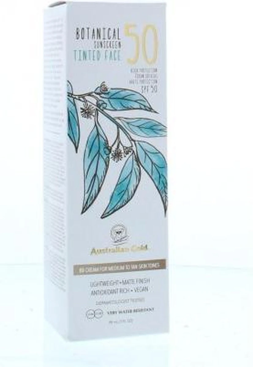 Australian Gold Botanical SPF 50 Tinted Face 88ml - Medium 2 Australian Gold Botanical SPF 50 Tinted Face 88ml - Medium - Afbeelding 2