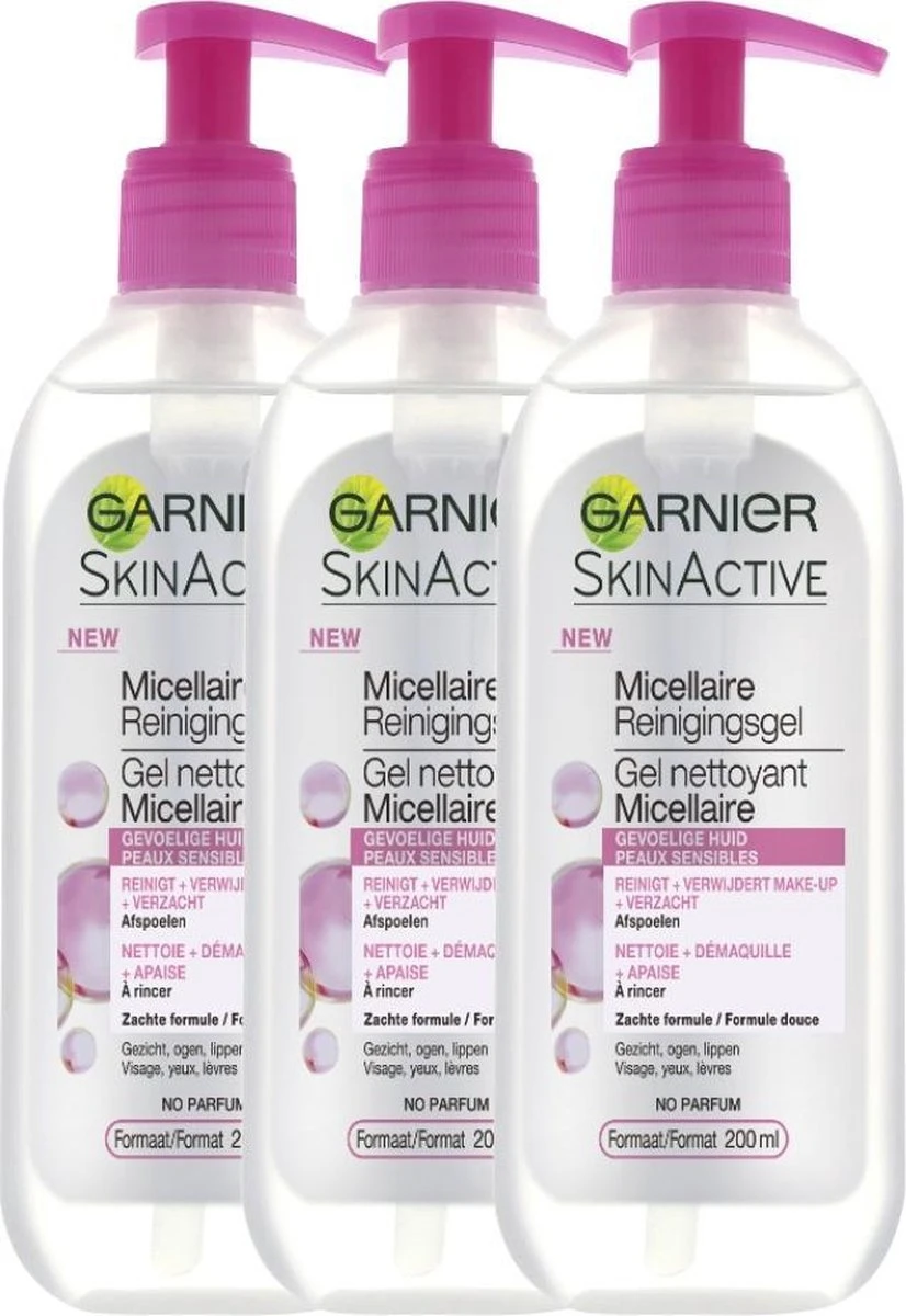 Garnier SkinActive Micellaire - 3x 200ml - Reinigingsgel 1 Garnier SkinActive Micellaire - 3x 200ml - Reinigingsgel