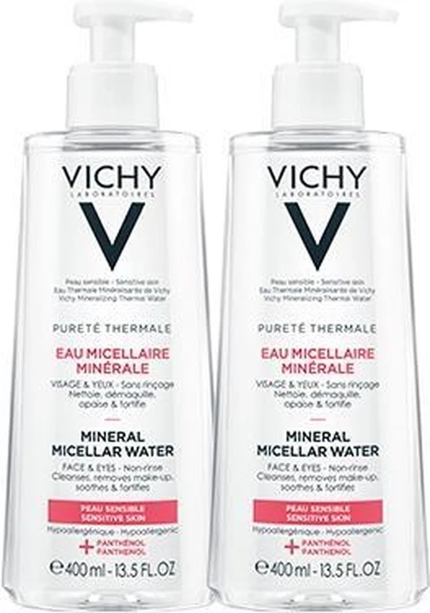 Vichy Pureté Thermale Micellair Water - 2x400ml - Gevoelige Huid 1 Vichy Pureté Thermale Micellair Water - 2x400ml - Gevoelige Huid