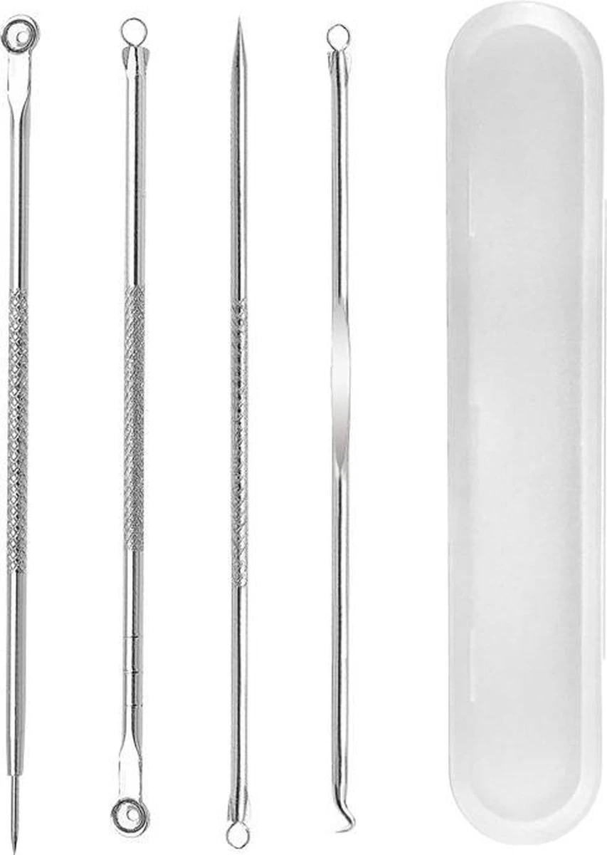 Merkloos Mee-eters Verwijderen - Blackhead Remover - Professionele Kit - 4 Luxe Lepels - Mee Eter Lepel - Comedonenlepel - Puistenset 1 Merkloos Mee-eters Verwijderen - Blackhead Remover - Professionele Kit - 4 Luxe Lepels - Mee Eter Lepel - Comedonenlepel - Puistenset
