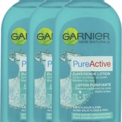 Garnier Skinactive Face Skin Naturals Pure Active - 3 X 200ml - Reinigingslotion