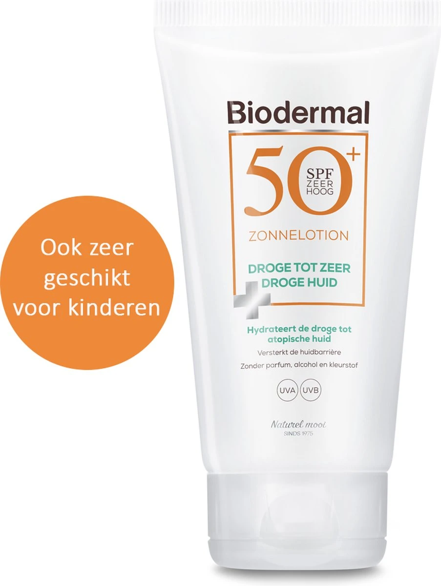 Biodermal Zonnelotion Droge Huid - Zonnebrand Voor De Droge Huid - Spf50+ 150ml - Ook Geschikt Voor Kinderen 3 Biodermal Zonnelotion Droge Huid - Zonnebrand Voor De Droge Huid - Spf50+ 150ml - Ook Geschikt Voor Kinderen - Afbeelding 3