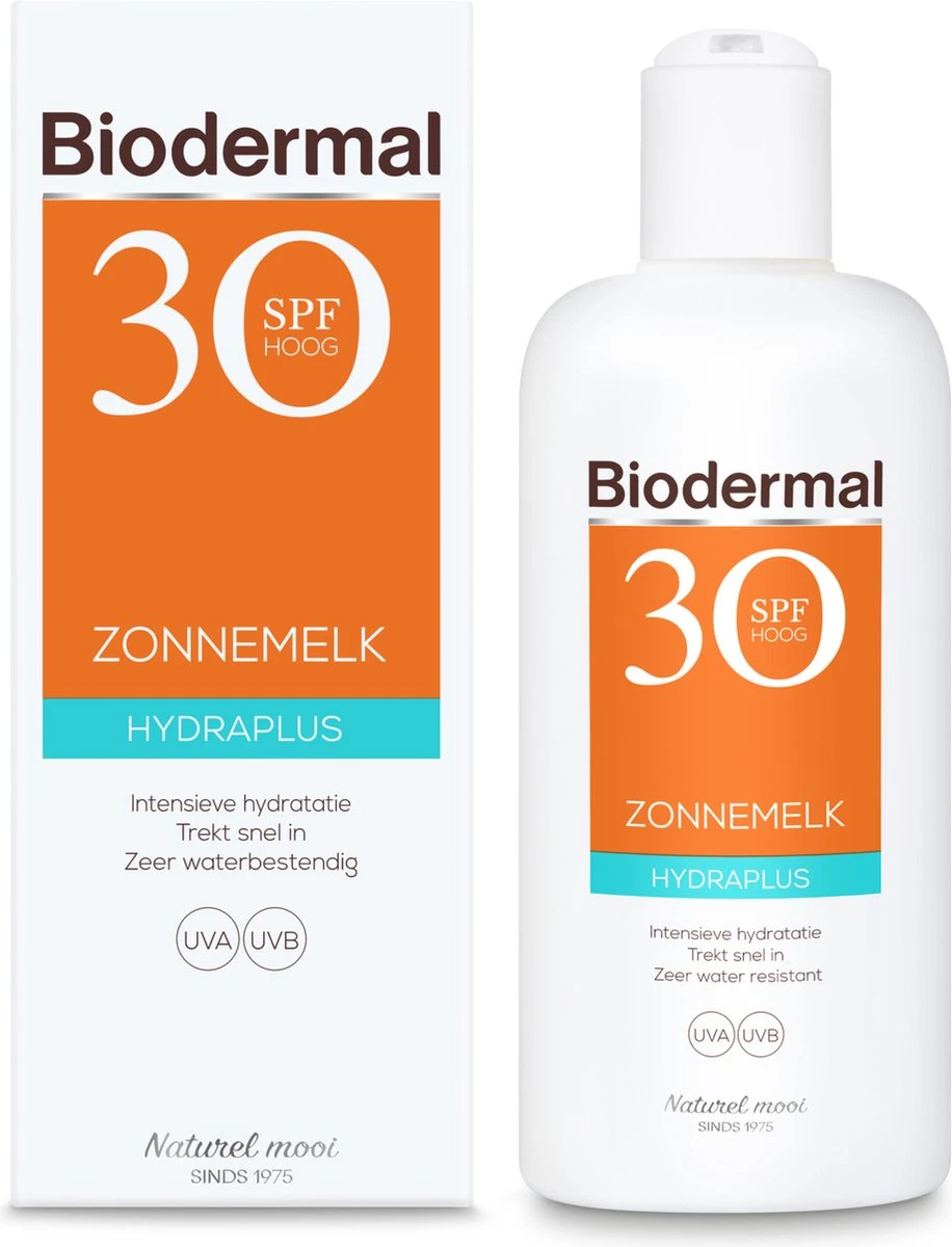 Biodermal Zonnebrand - Hydraplus - Zonnemelk - SPF 30 - 200ml 8 Biodermal Zonnebrand - Hydraplus - Zonnemelk - SPF 30 - 200ml - Afbeelding 8