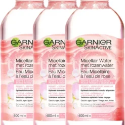 Garnier Skinactive Micellair Reinigingswater Met Rozenwater - 3 X 400 Ml - Micellair Water Voor Een Stralende Huid - Voordeelverpakking