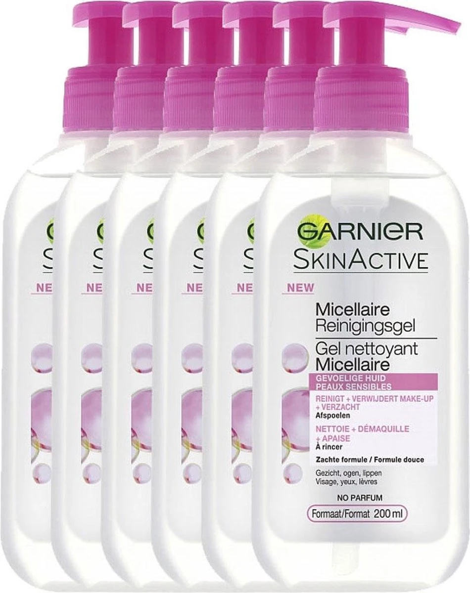 Garnier Skinactive Face Micellar Reinigingsgel - 6 X 200 Ml 1 Garnier Skinactive Face Micellar Reinigingsgel - 6 X 200 Ml