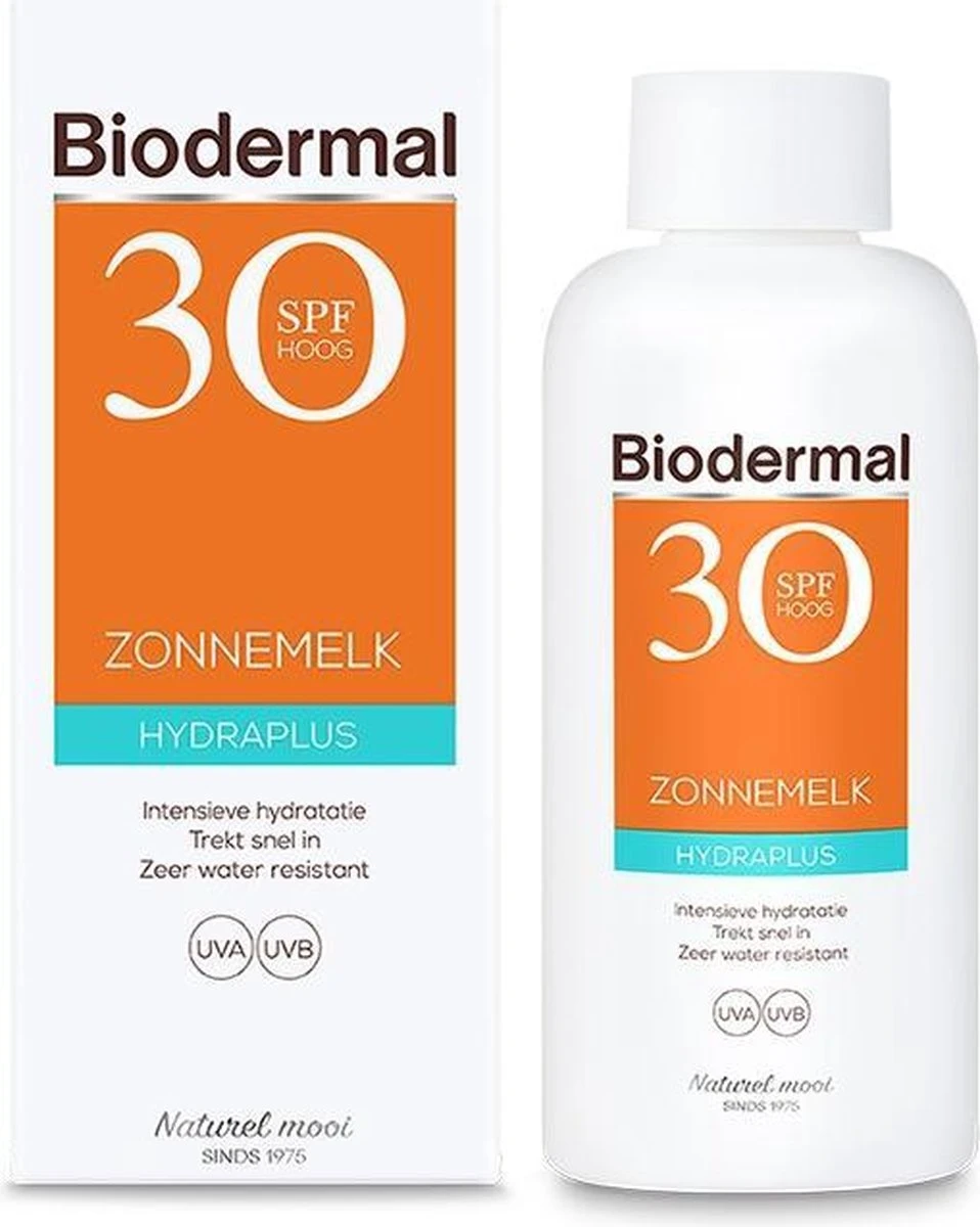 Biodermal Zonnebrand - Hydraplus - Zonnemelk - SPF 30 - 200ml 11 Biodermal Zonnebrand - Hydraplus - Zonnemelk - SPF 30 - 200ml - Afbeelding 11