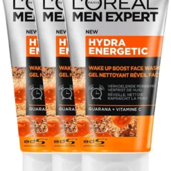 L’Oréal Paris Men Expert Hydra Energetic Gezichtsreiniger - 3 X 100 Ml - Voordeelverpakking